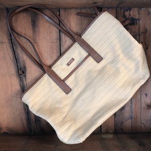 TUMI Woven Weave Leather Shoulder Bag Tote Bag